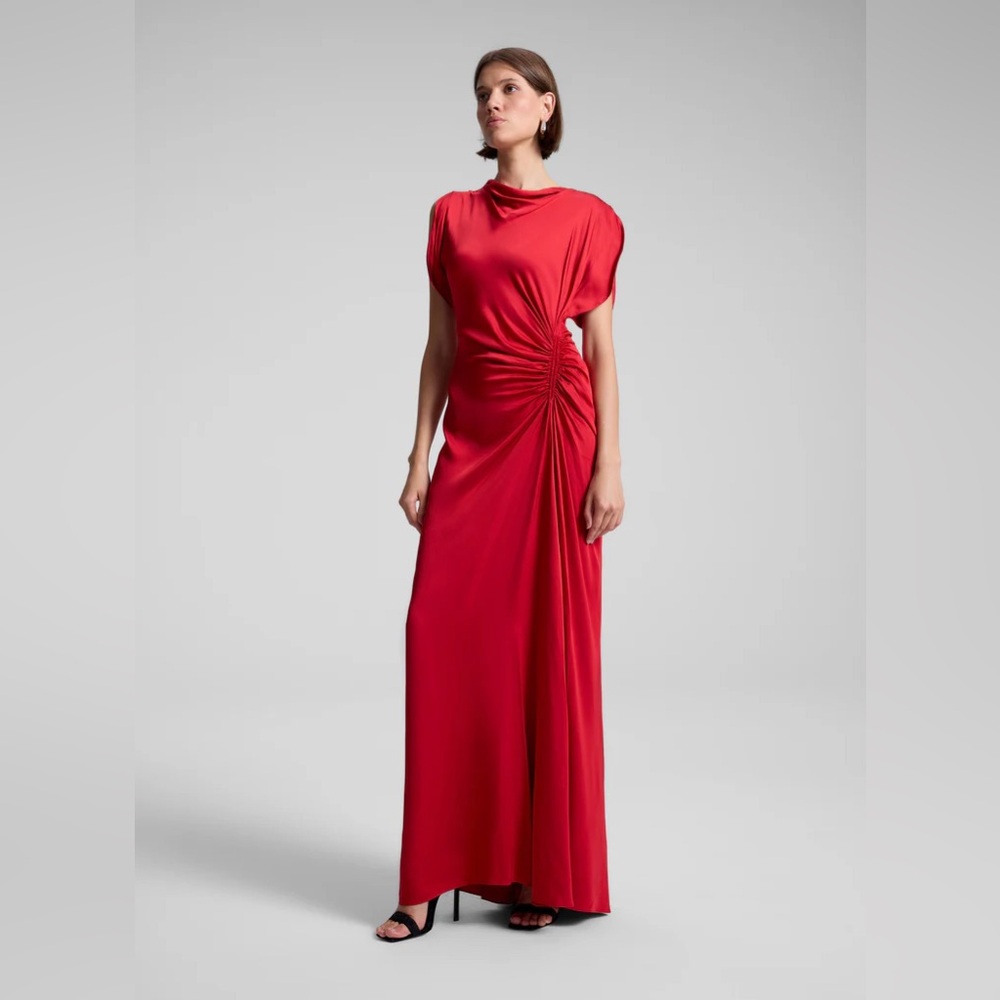 A.L.C $695 Nadia Satin Gown ‘Really Red’ - Picture 4 of 6